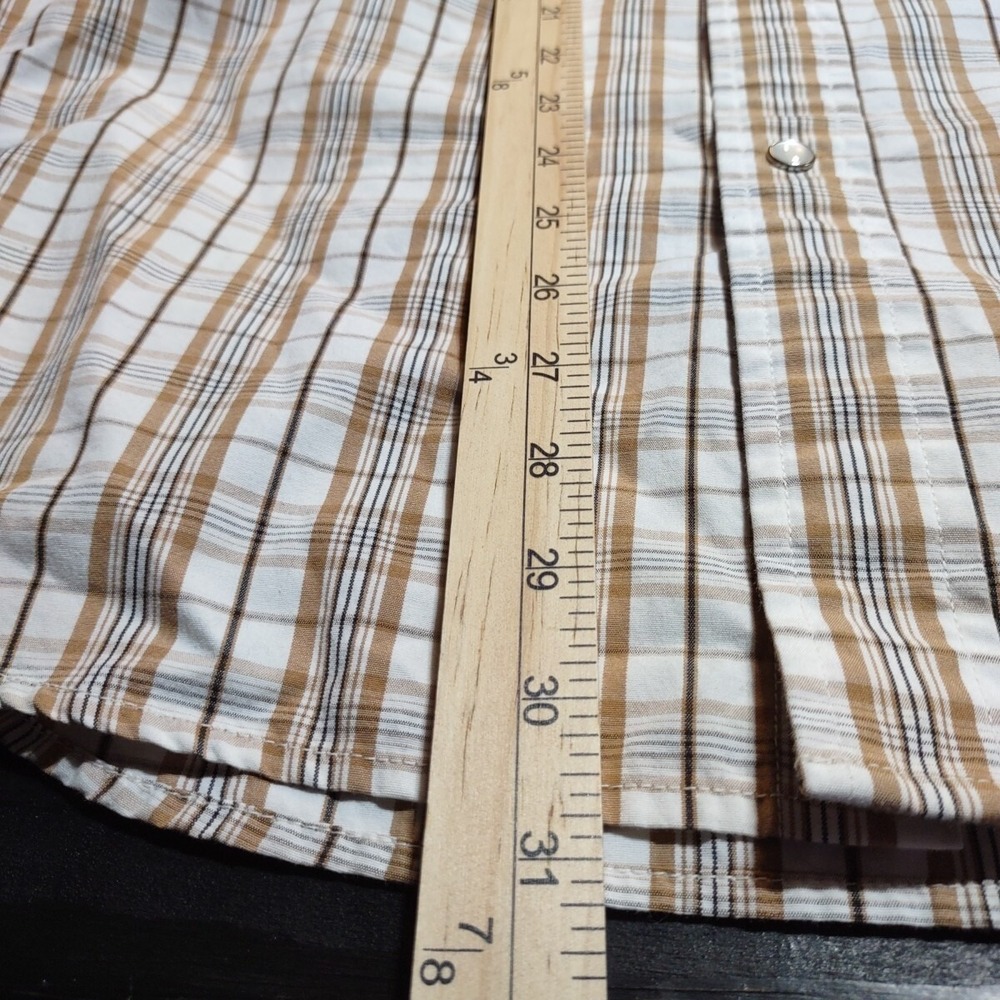 Carhartt Shirt Men SZ MED BRN Plaid Western Pearl Snap Cowboy Rodeo Hipster Work - Picture 7 of 7